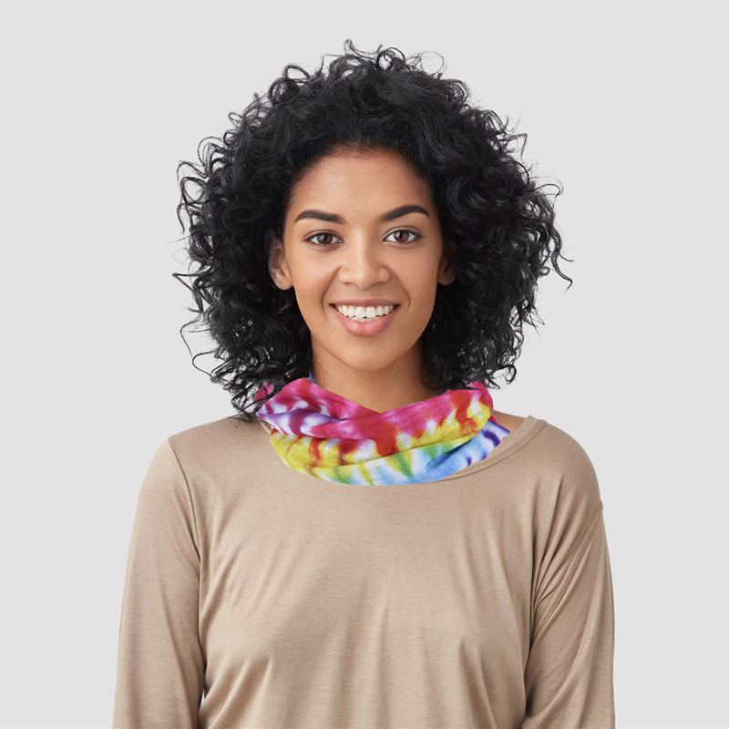 Neck Warmer Tube Scarf - Rainbow Tie Dye