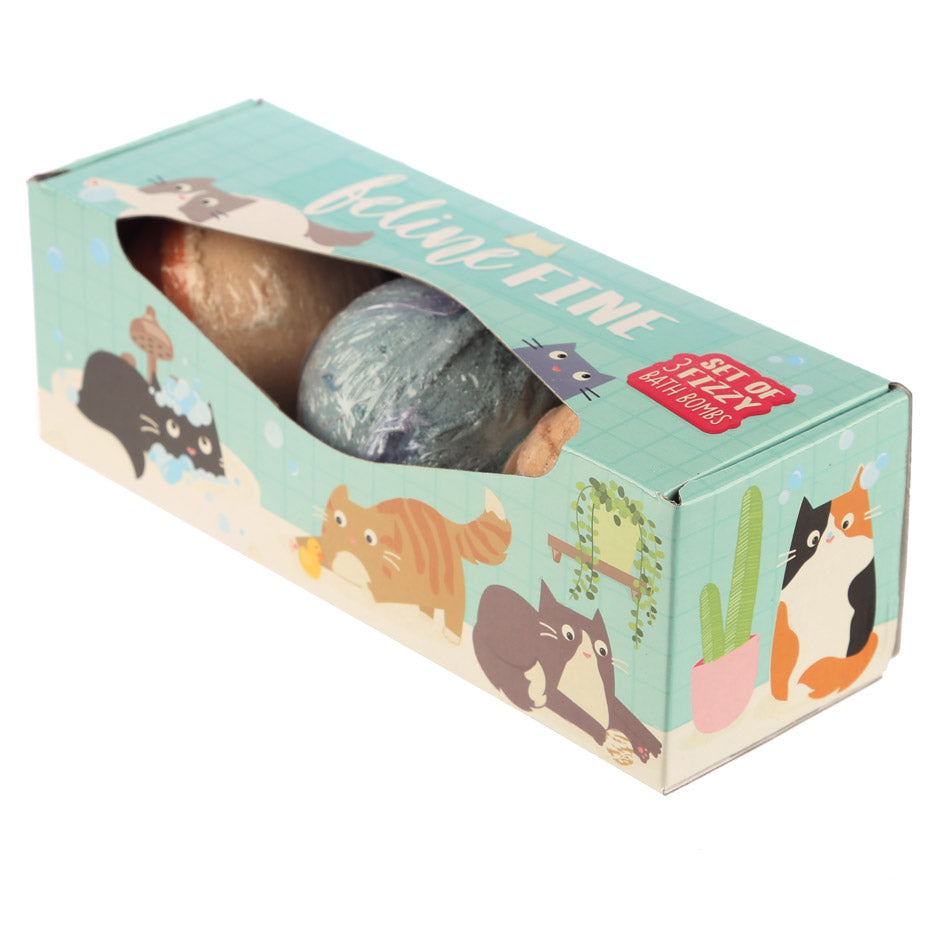 Handmade Bath Bomb Set of 3 - Sugary Cat Fragrance Gift Box