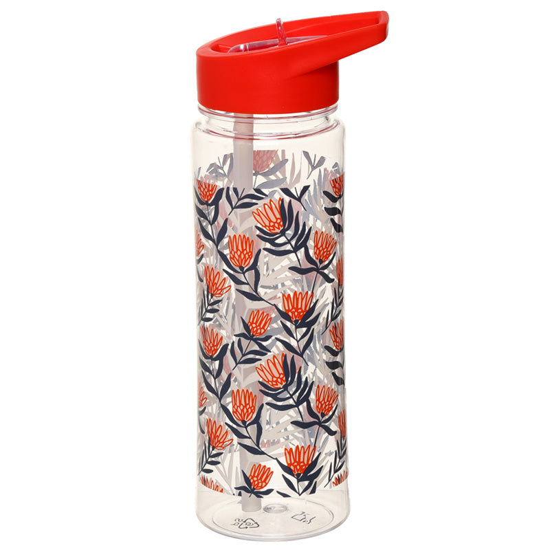 Reusable Pick of the Bunch Protea 550ml Water Bottle with Flip Straw