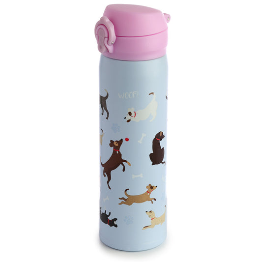 Reusable Push Top Stainless Steel Hot and Cold Thermal Insulated Drinks Bottle - Catch Patch Dog