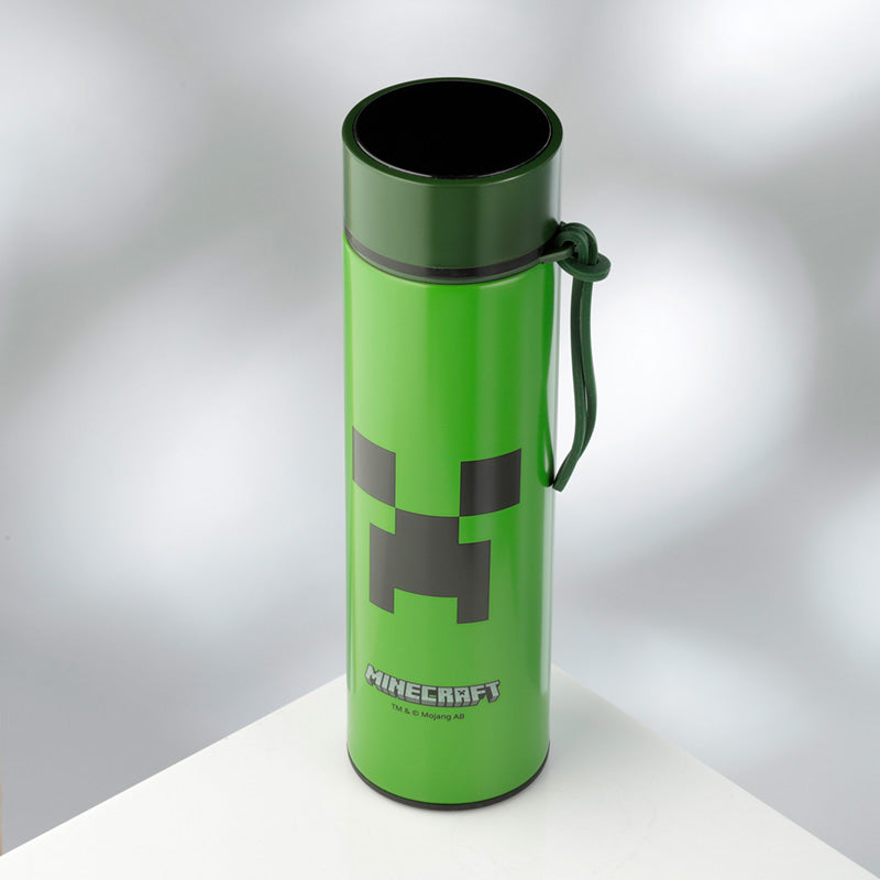 Reusable Stainless Steel Hot and Cold Insulated Drinks Bottle Digital Thermometer - Minecraft Creeper
