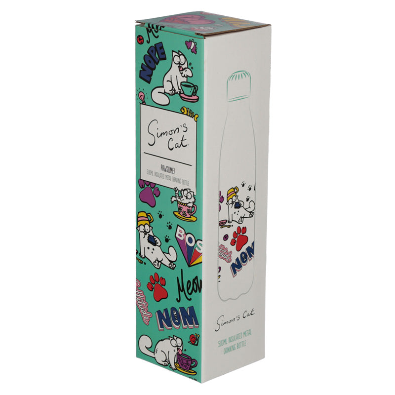 Reusable Stainless Steel Insulated Drinks Bottle 500ml - Simon's Cat Pawsome
