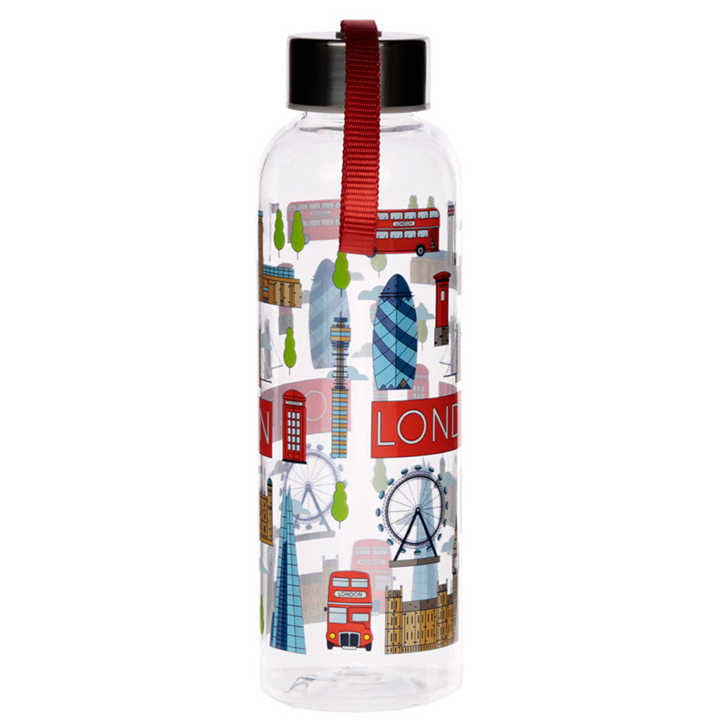 Reusable London Icons 500ml Water Bottle with Metallic Lid