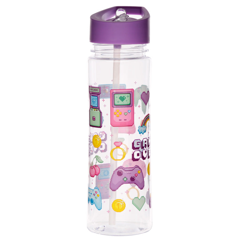 Reusable Retro Gaming Next Gen 550ml Water Bottle with Flip Straw