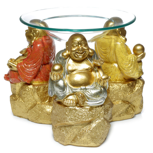 Resin Oil and Wax Burner - Lucky Glitter Laughing Chinese Buddha