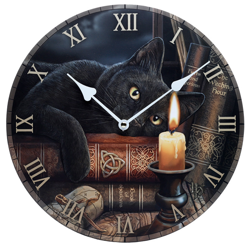 Magical Witching Hour Cat Lisa Parker Design Wall Clock