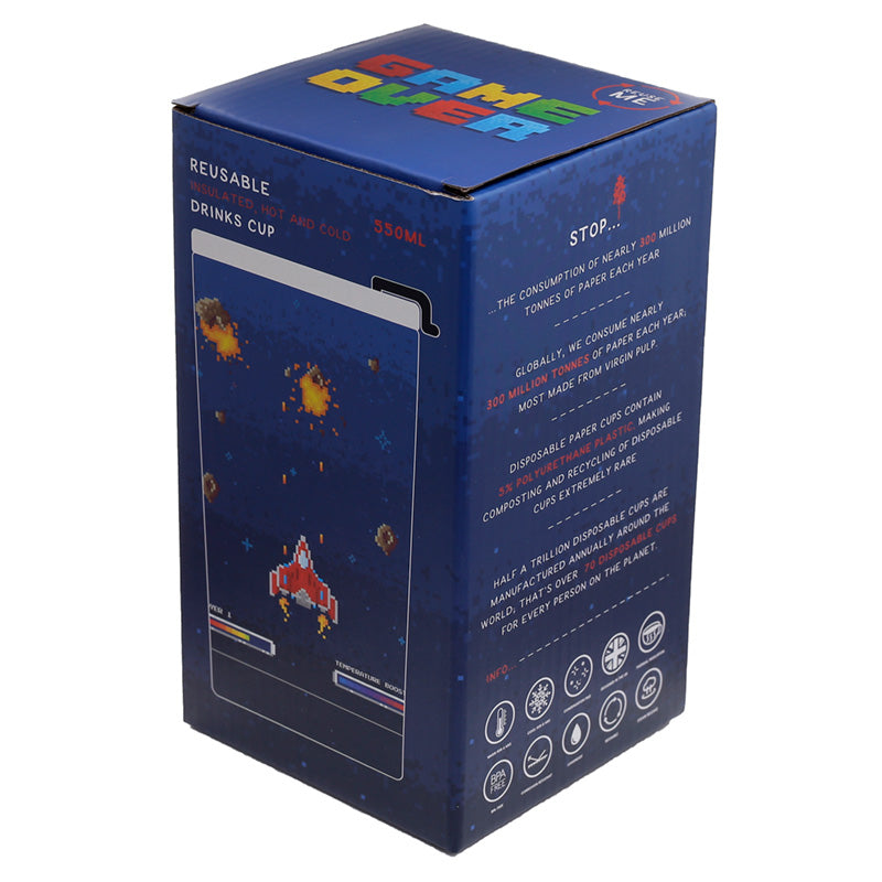 Reusable Stainless Steel Insulated Food and Drinks Cup 500ml - Game Over