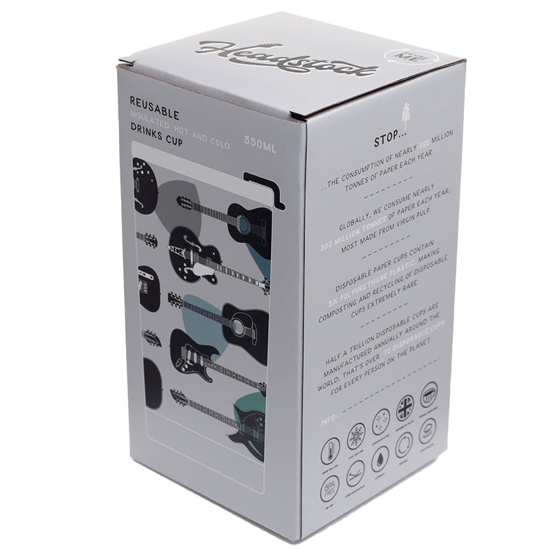 Reusable Stainless Steel Insulated Food and Drinks Cup 500ml - Headstock Guitar