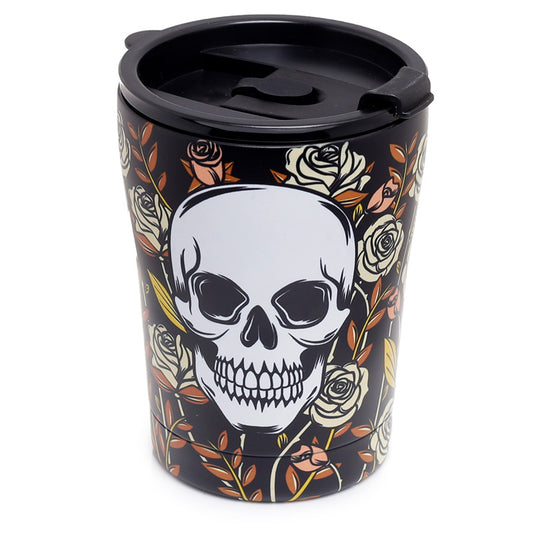 Reusable Stainless Steel Insulated Food and Drinks Cup 300ml - Skulls and Roses