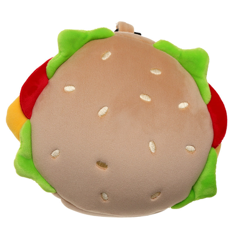 Fast Food Burger Relaxeazzz Plush Round Travel Pillow and Eye Mask Set
