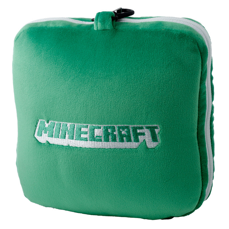 Relaxeazzz Minecraft Creeper Shaped Plush Travel Pillow and Eye Mask