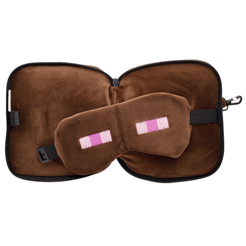 Relaxeazzz Minecraft Enderman Shaped Plush Travel Pillow and Eye Mask