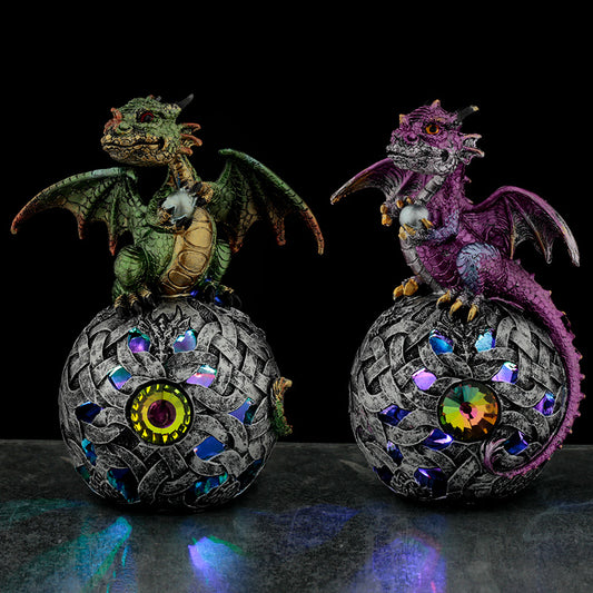 LED Celtic Orb Elements Dragon Figurine