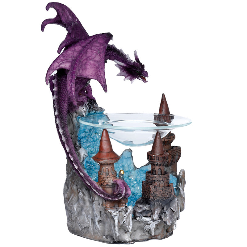 Crystal Ravine Castle Dark Legends Dragon Oil and Wax Burner with Glass Dish