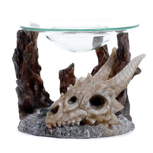 Shadows of Darkness Dragon Skull Oil and Wax Burner with Glass Dish