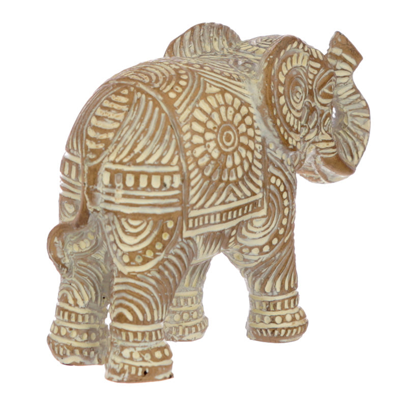 Decorative Thai Brushed White and Gold Small Elephant