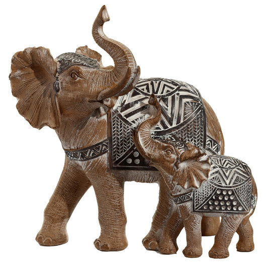 Decorative Elephant Wood Effect Figurine