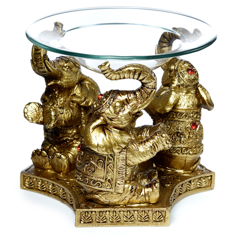 Oil and Wax Burner - Gold Lucky Elephant