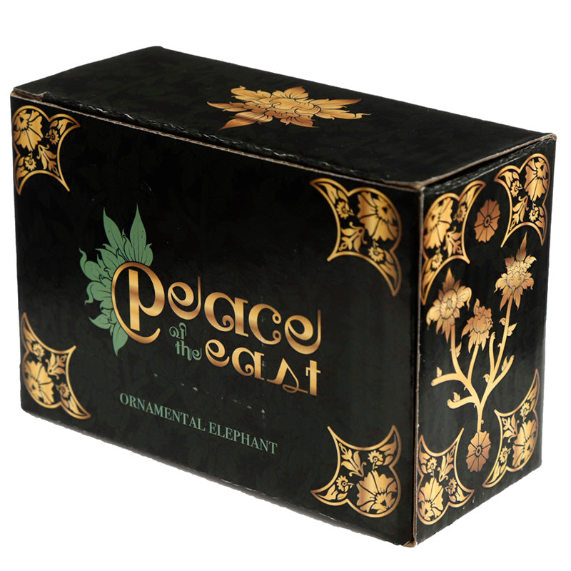 Decorative Elephant Small Figurine - Peace of the East Dark Brushed Wood Effect