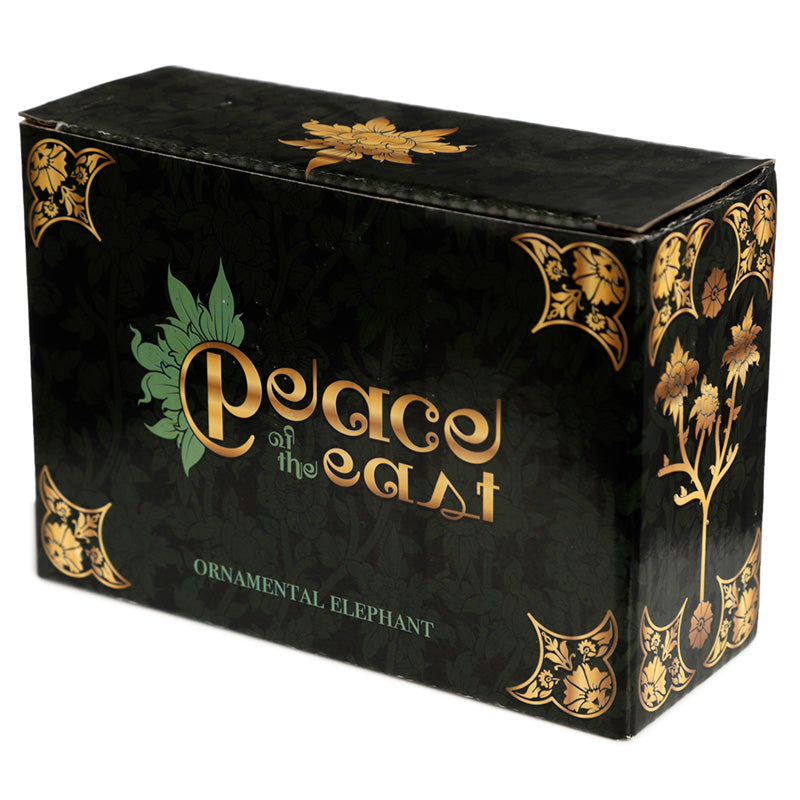 Decorative Elephant Medium Figurine - Peace of the East Dark Brushed Wood Effect