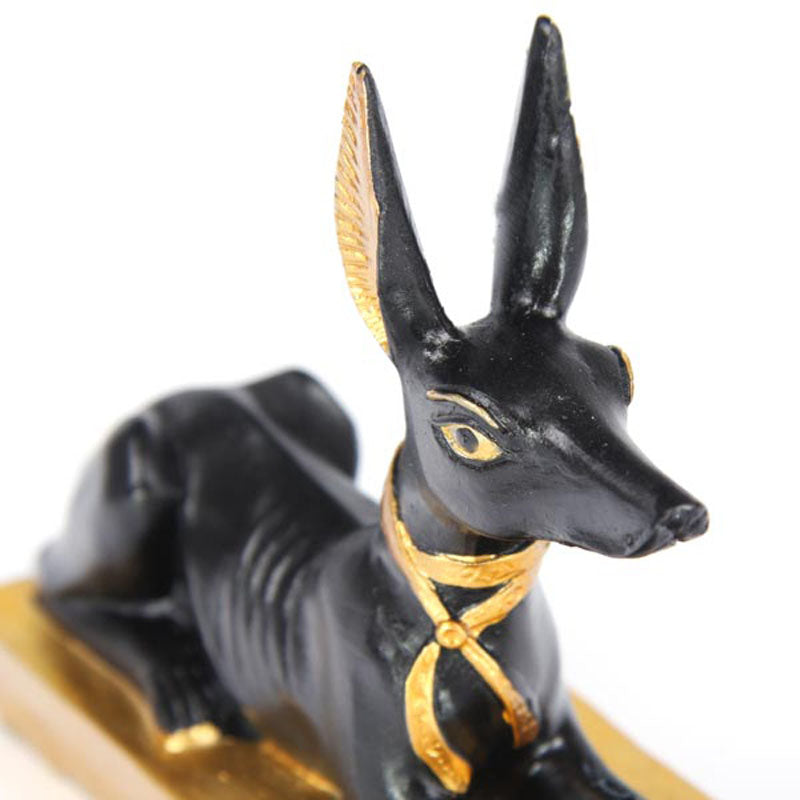 Gold and Black Egyptian Anubis Jackal Figurine