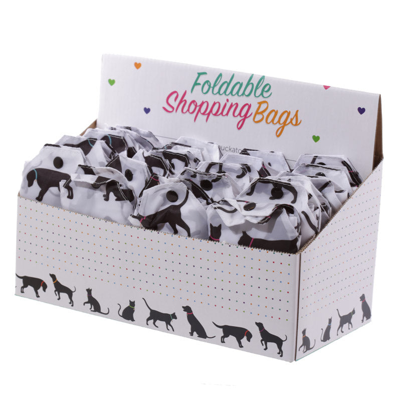 Handy Fold Up Cat and Dog Design Shopping Bag with Holder