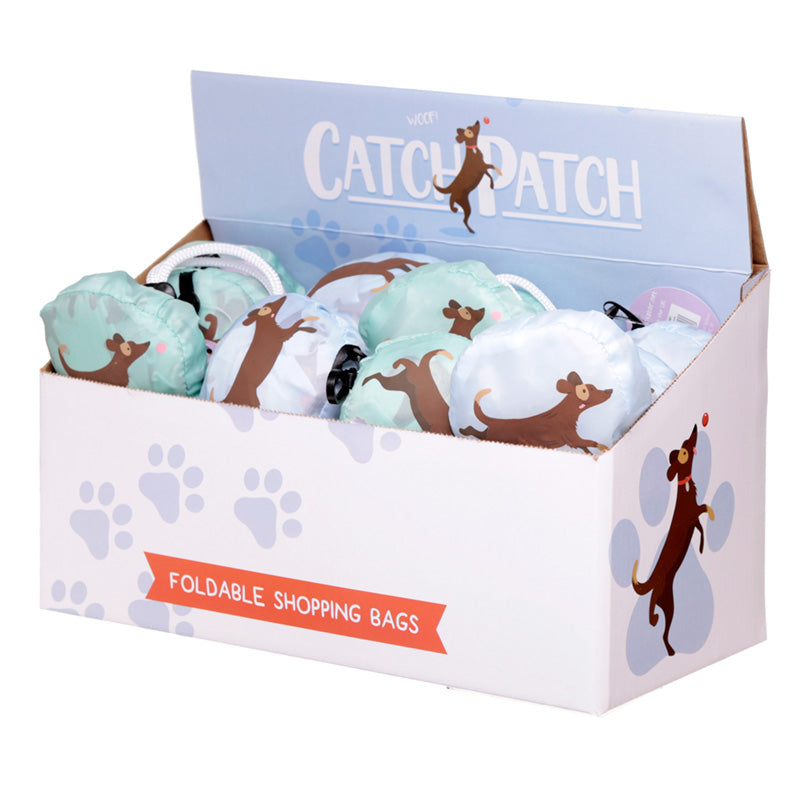 Handy Fold Up Catch Patch Dog Shopping Bag with Holder