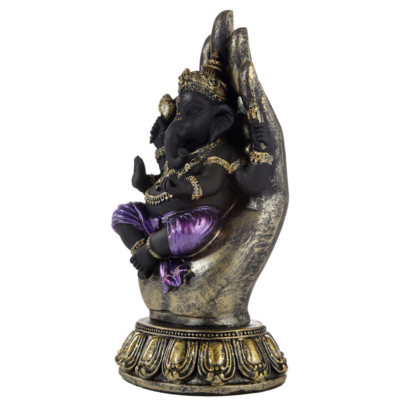 Decorative Purple, Gold and Black Ganesh - In Hand
