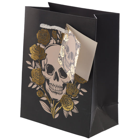 Skulls and Roses Metallic Small Gift Bag