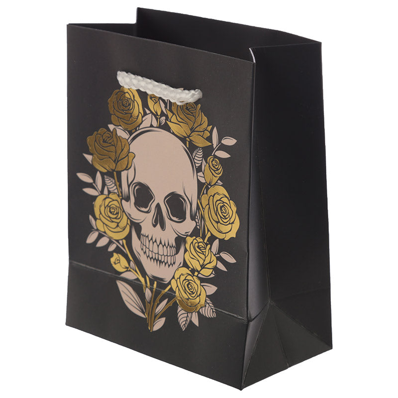 Skulls and Roses Metallic Small Gift Bag