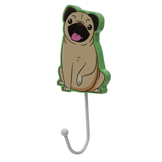 Fun Wooden Wall Hook - Mopps Pug