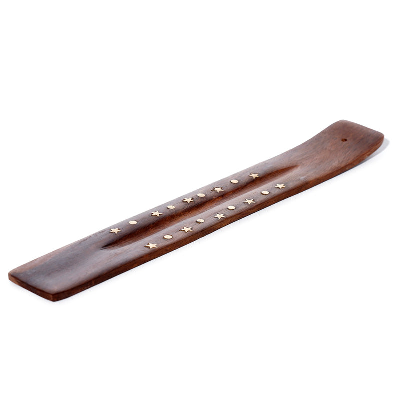 Decorative Sheesham Wood Ashcatcher with Stars and Dots