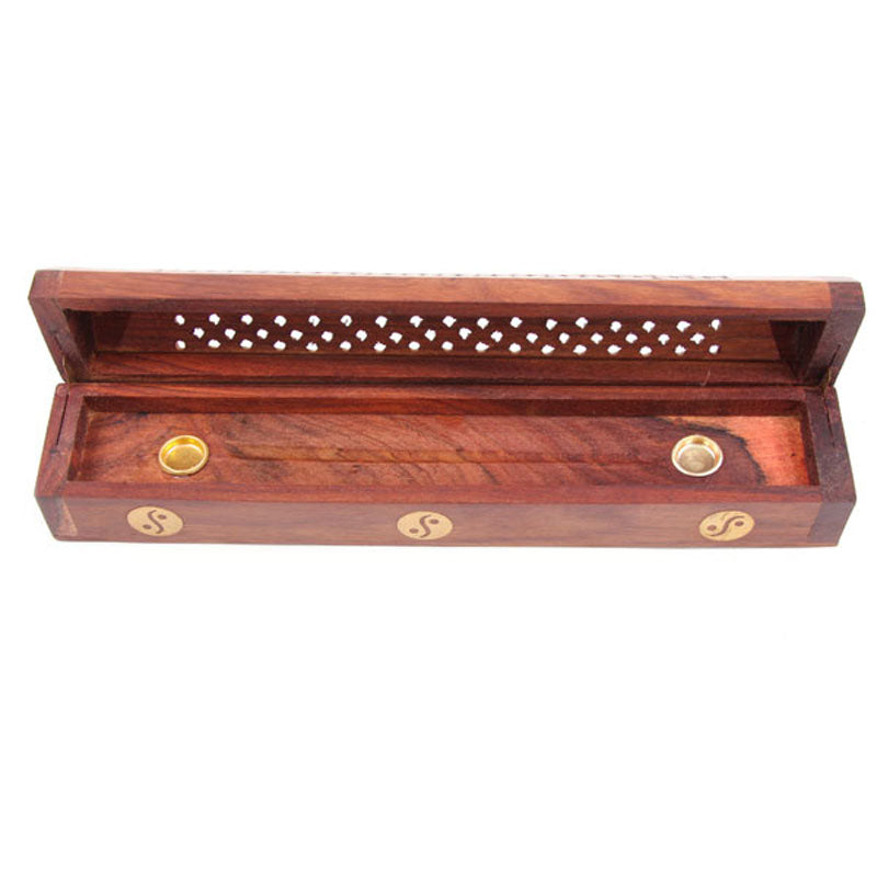 Decorative Sheesham Wood Box with Yin Yang Inlay