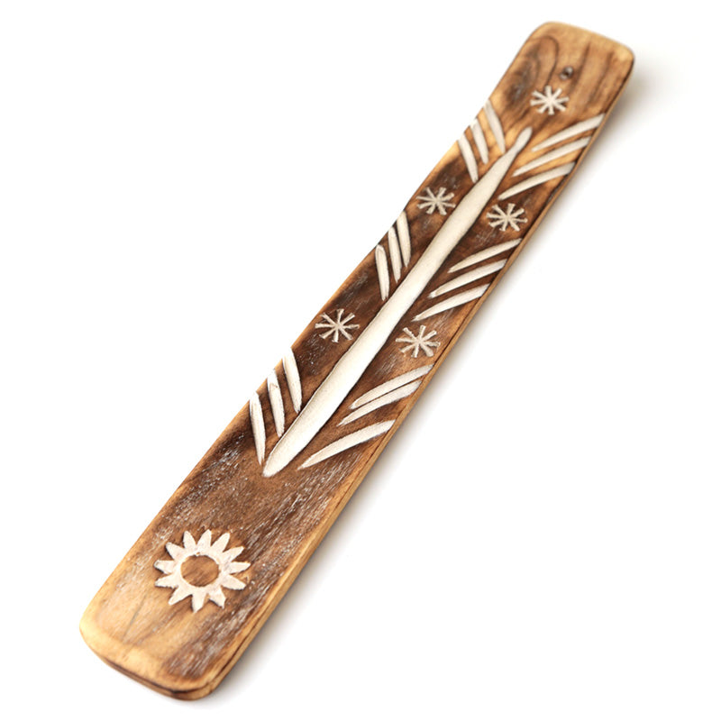 Decorative Sun Wooden Incense Burner Ash Catcher