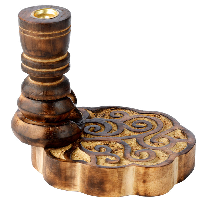 Mango Wood Backflow Incense Burner - Happy Tree