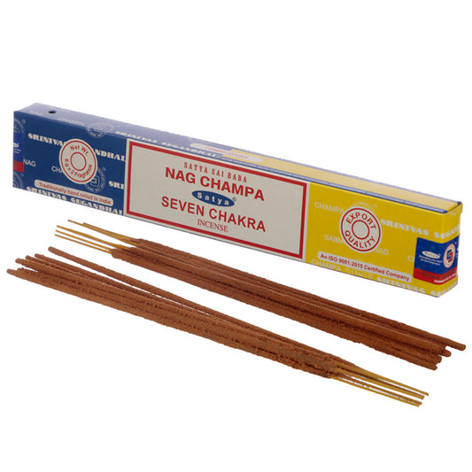Satya Incense Sticks - Nag Champa and Seven Chakra