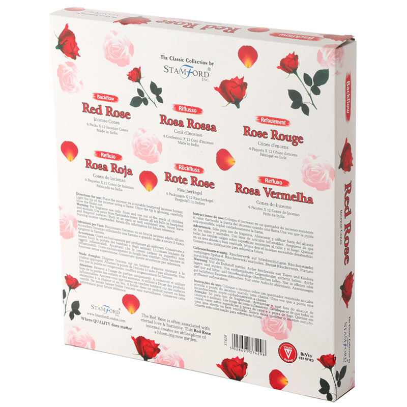 Stamford Backflow Incense Cones - Red Rose