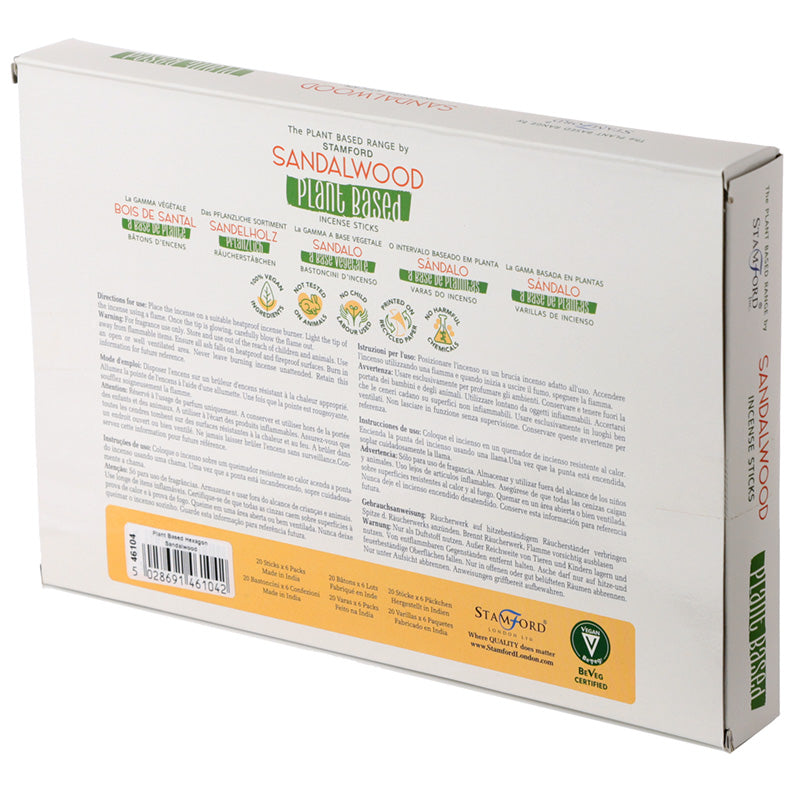 Premium Plant Based Stamford Hex Incense Sticks - Sandalwood