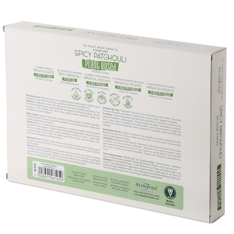 Premium Plant Based Stamford Hex Incense Sticks - Spicy Patchouli