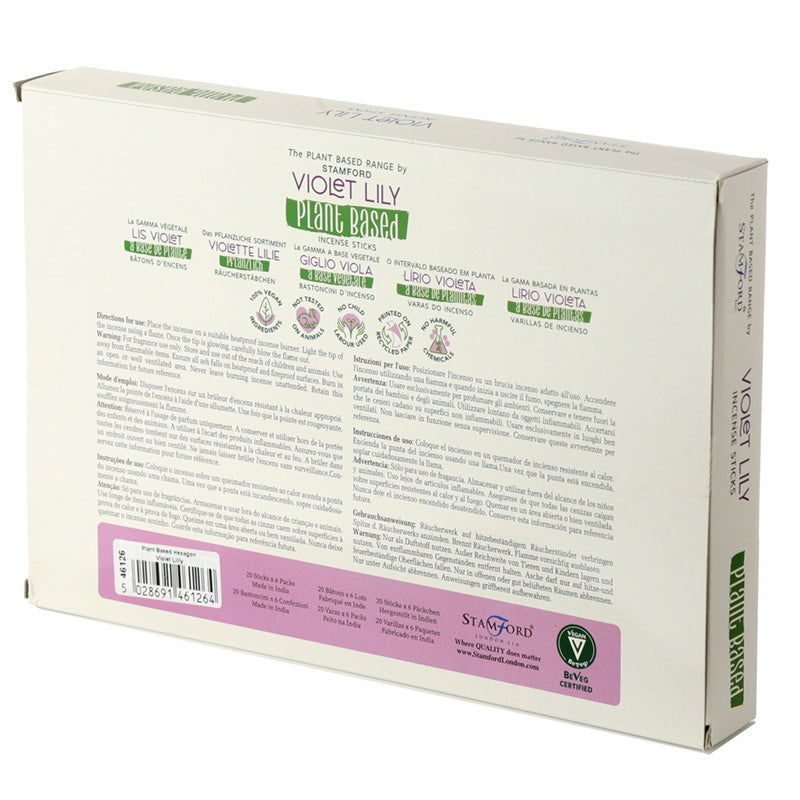 Premium Plant Based Stamford Hex Incense Sticks - Violet Lilly
