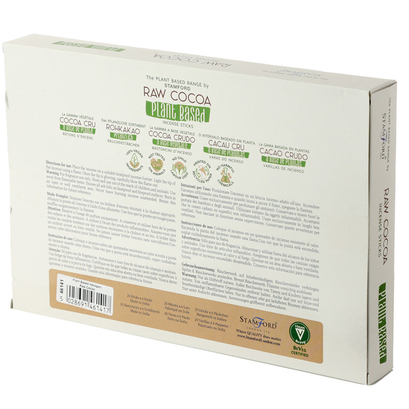 Premium Plant Based Stamford Hex Incense Sticks - Raw Cocoa