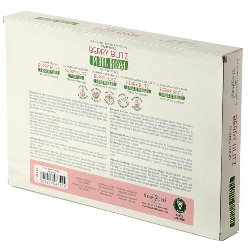 Premium Plant Based Stamford Hex Incense Sticks - Berry Blitz