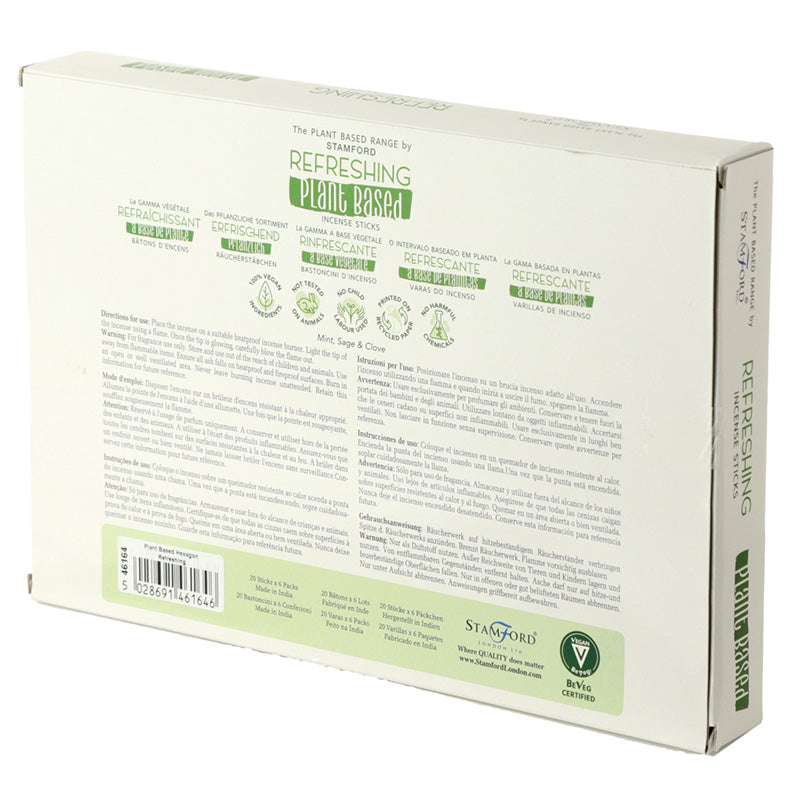 Premium Plant Based Stamford Hex Incense Sticks - Refreshing