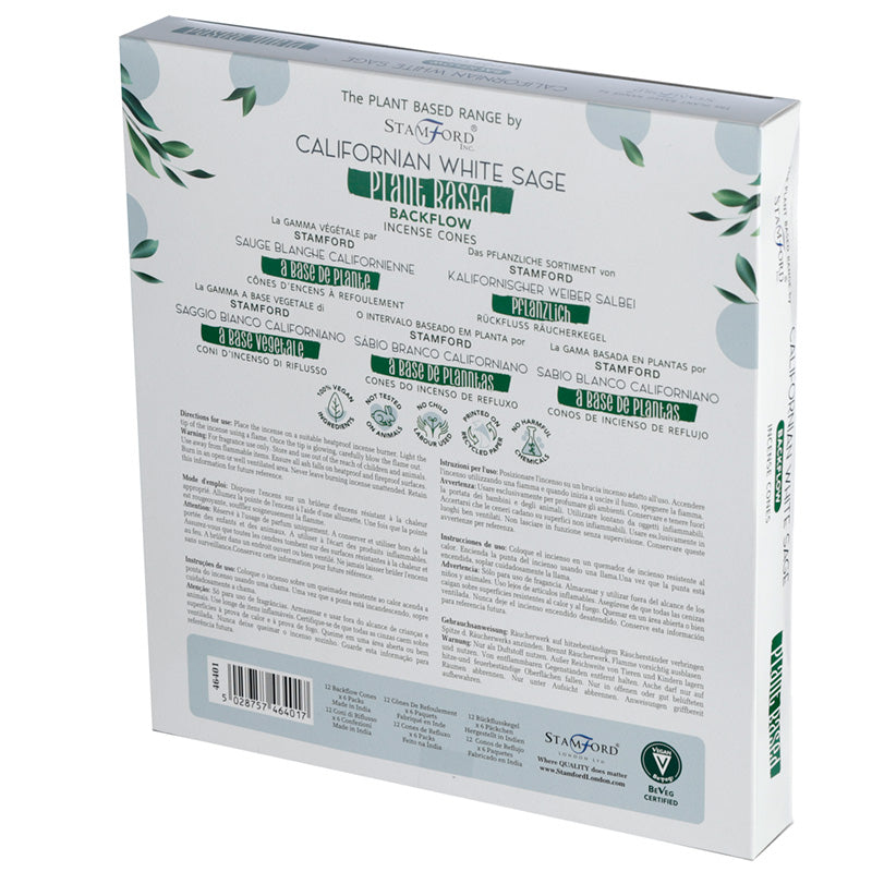 Premium Plant Based Stamford Backflow Incense Cones - Californian White Sage