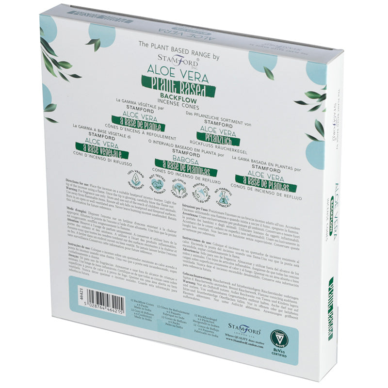 Premium Plant Based Stamford Backflow Incense Cones - Aloe Vera