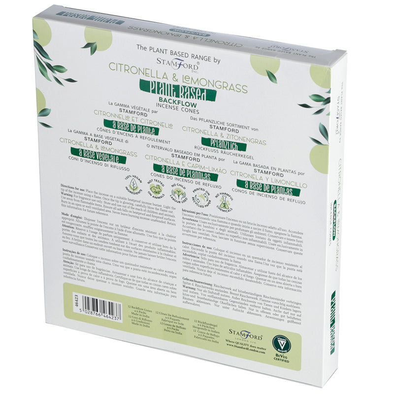Premium Plant Based Stamford Backflow Incense Cones - Citronella and Lemongrass
