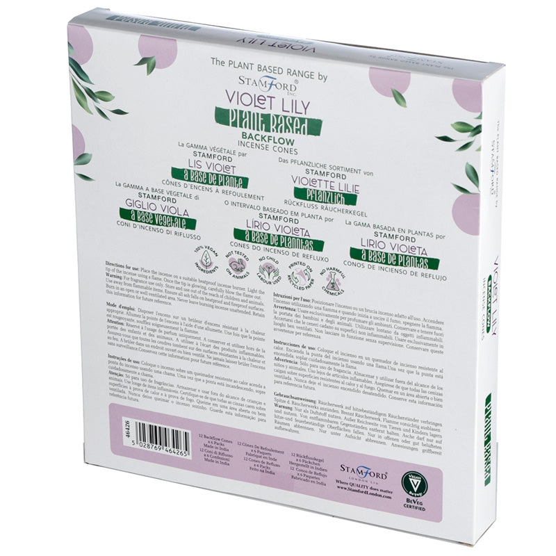 Premium Plant Based Stamford Backflow Incense Cones - Violet Lily