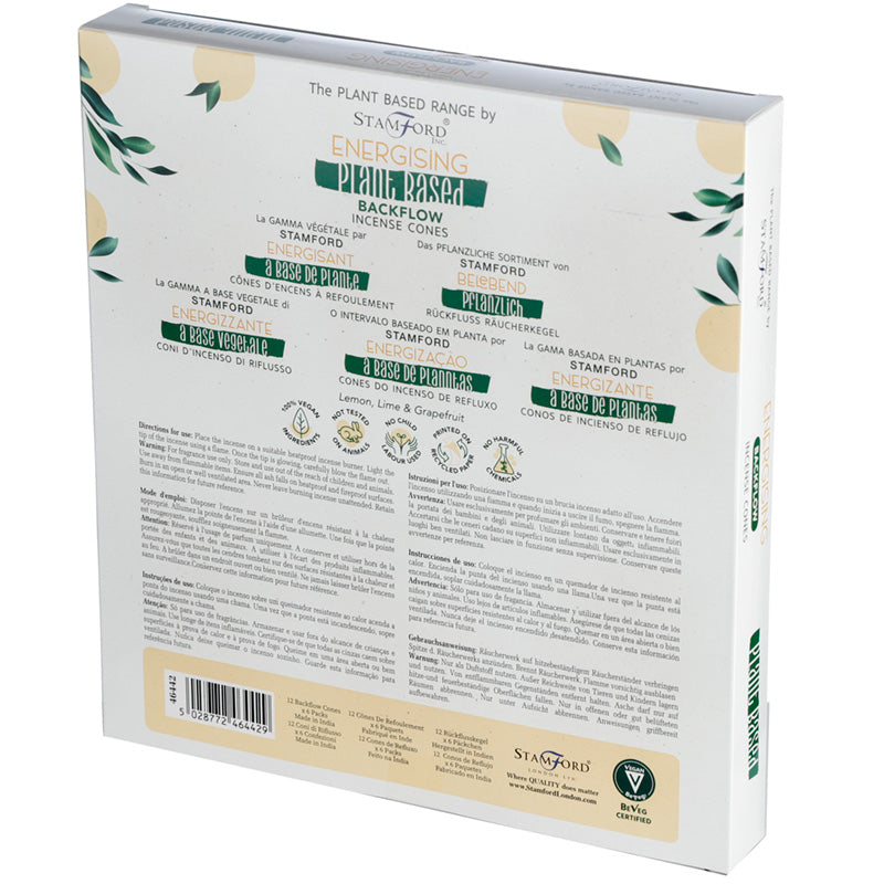 Premium Plant Based Stamford Backflow Incense Cones - Energising