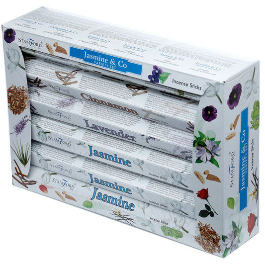 37332 Stamford Hex Incense Sticks 12 Pack Variety Set - Jasmine  and  Co