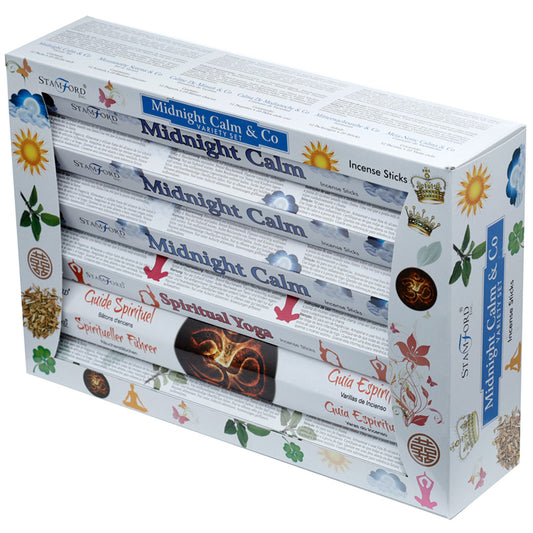 37333 Stamford Hex Incense Sticks 12 Pack Variety Set - Midnight Calm  and  Co